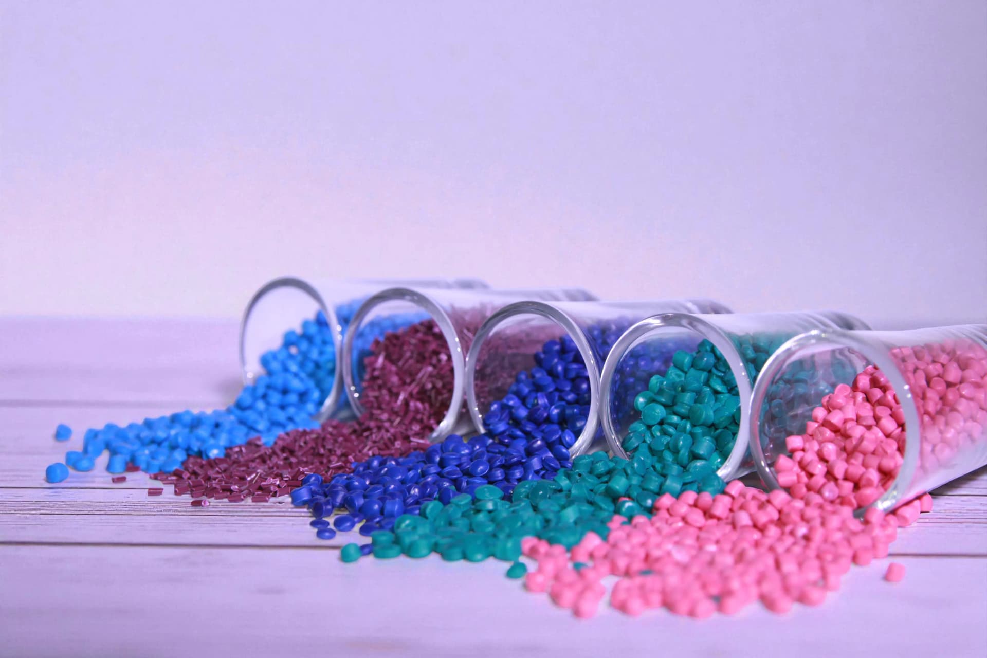 Clear plastic granules